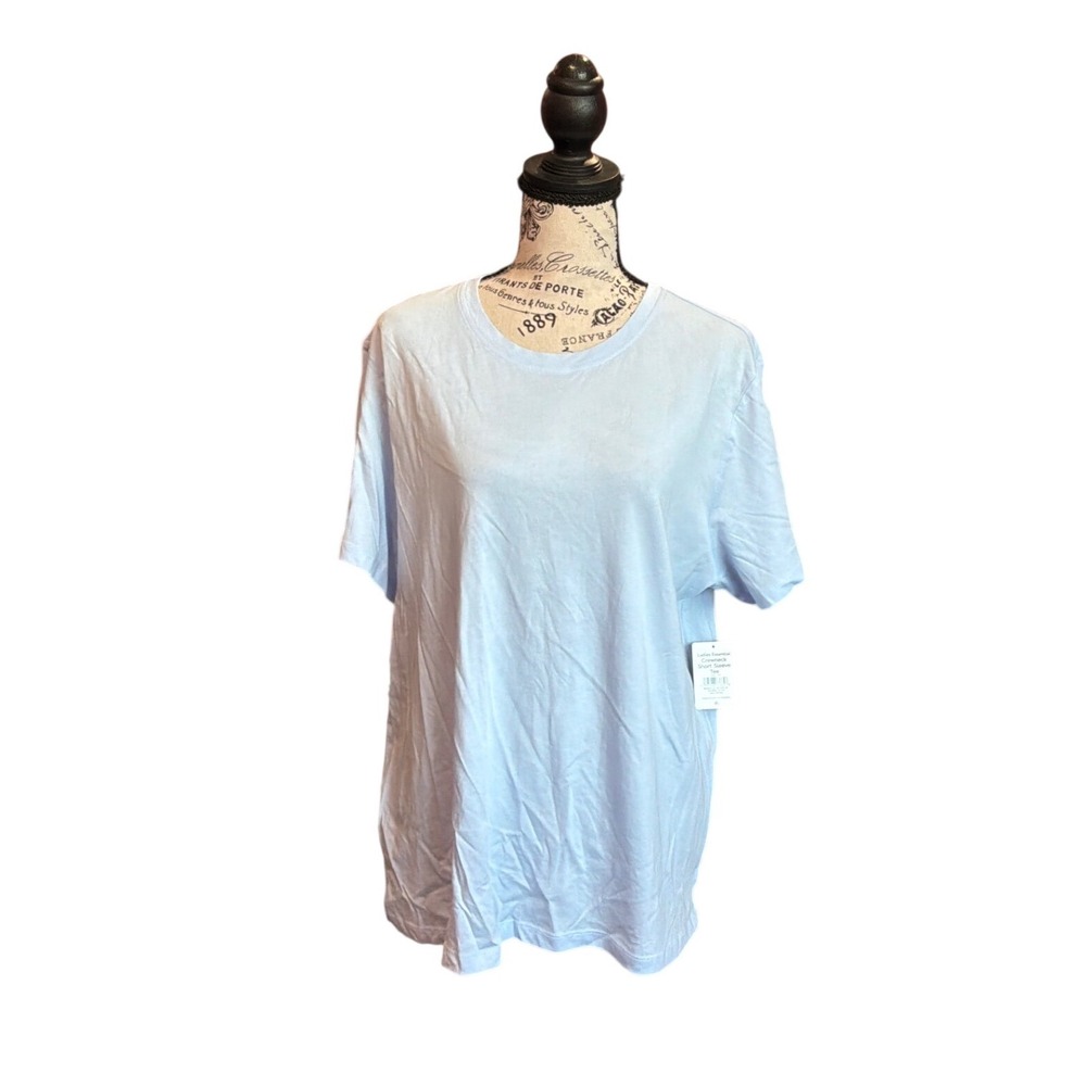 Members Mark Ladies Essential Crewneck Tee Blue Glacier XXL MM003174 NWT